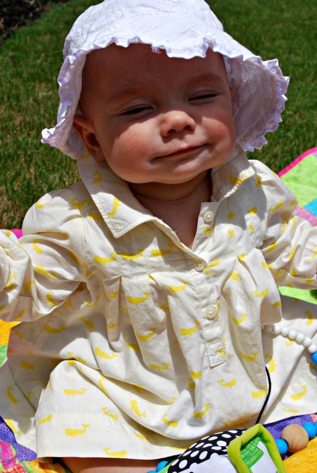 Annabelle happy in sun 5.5 months