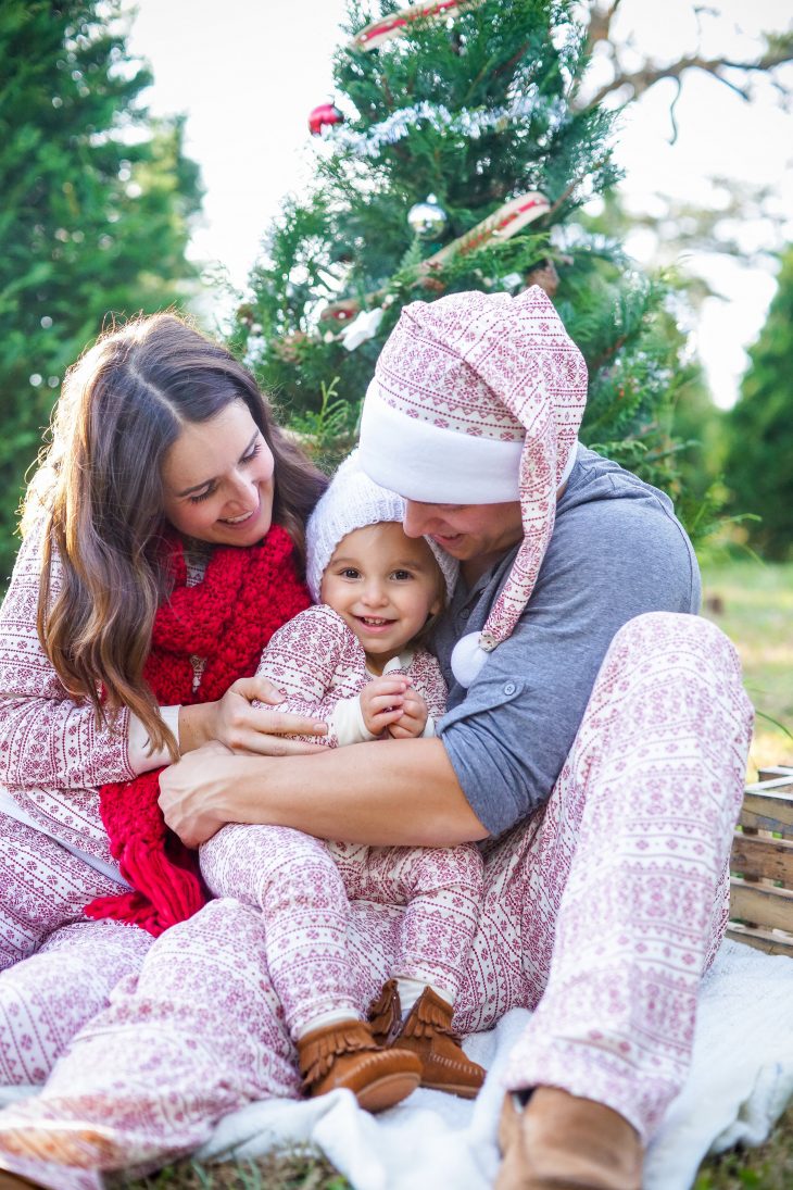 Outdoor Christmas Pajama Family Photos