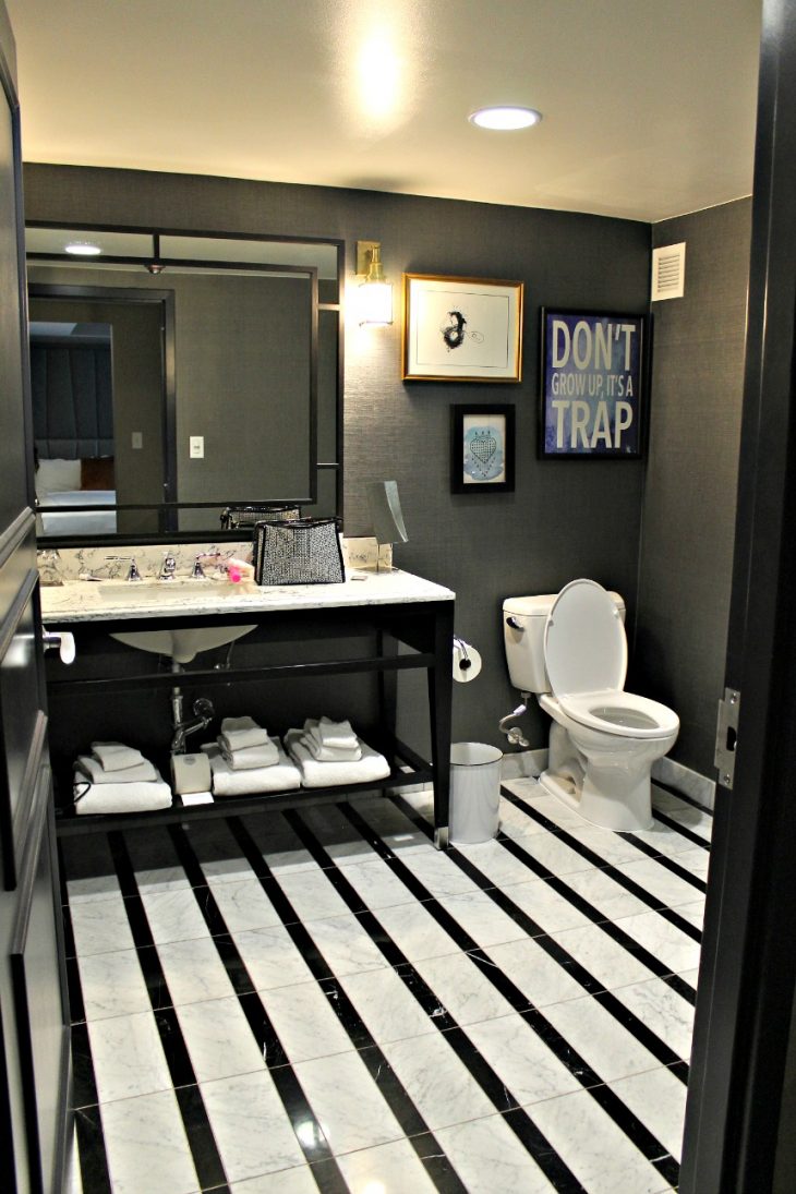 Mason and Rook Hotel Bathroom Black and White