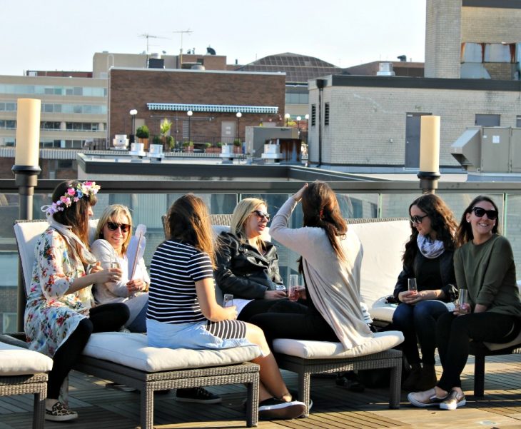 Bachelorette Party rooftop at Kimpton Mason and Rook