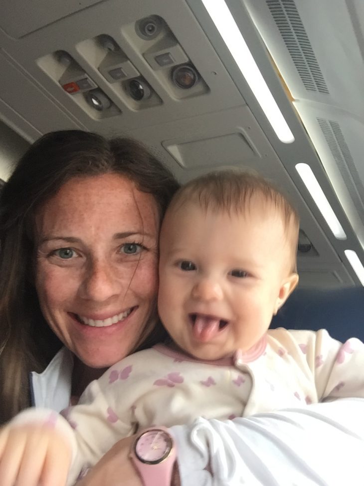 Mom and Baby on a Plane