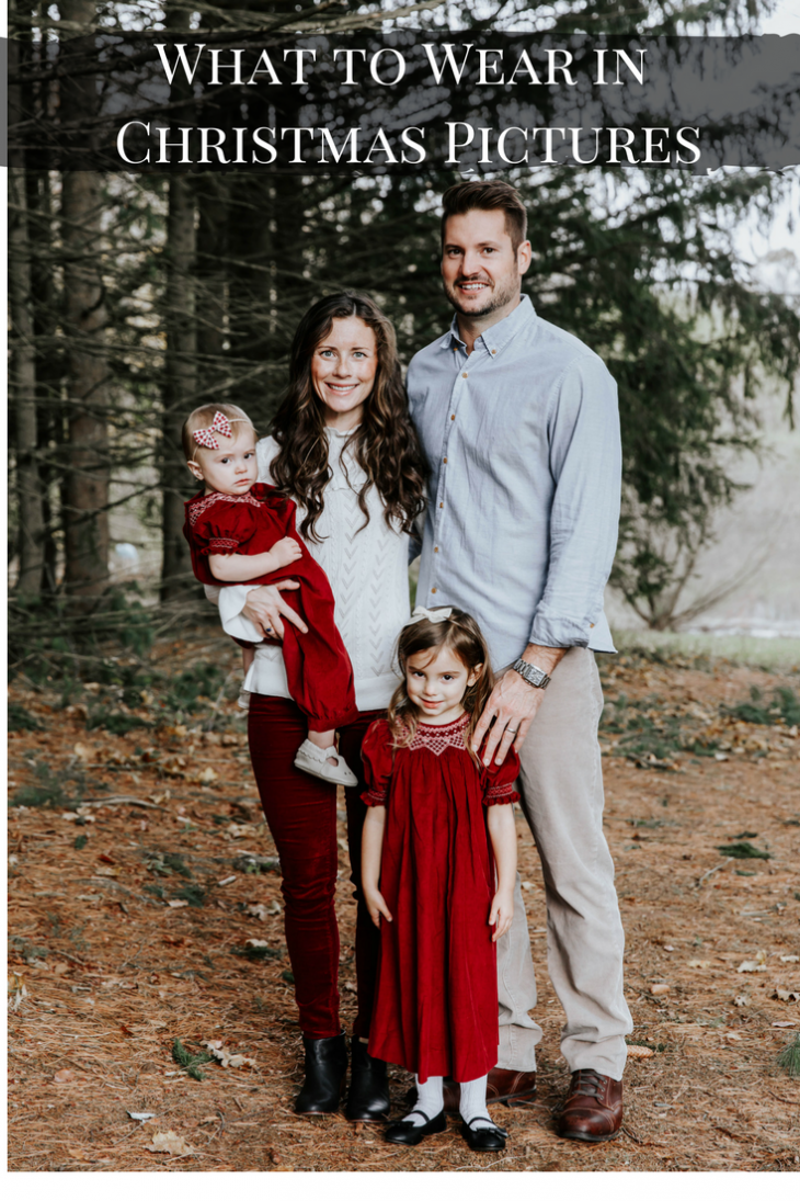 Maroon and White Christmas Family Photo Outfits - Outdoor at Park