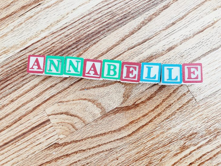 Alphabet blocks spelling Annabelle