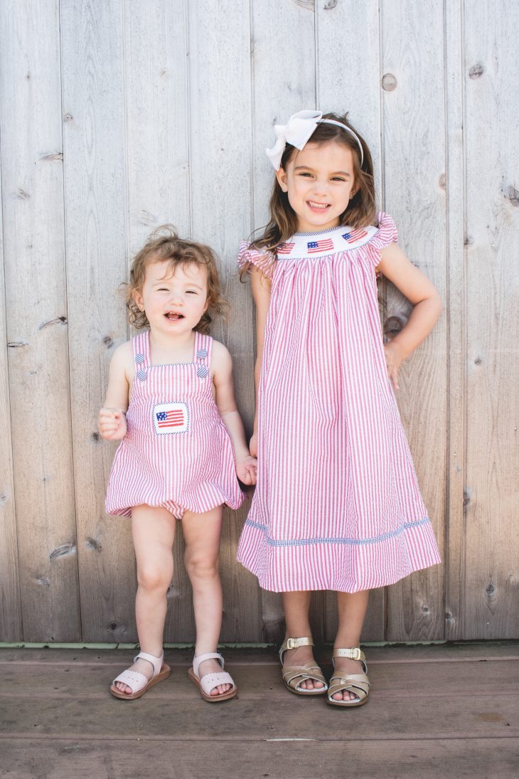 Sisters in Fourth of July Smocked Outfits - Bella Bean Kelly - Hamptons - Confessions of a Northern Belle