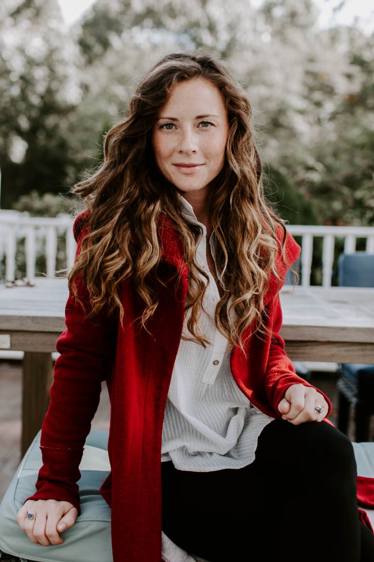 Woman in Red Coat Tips for Staying Stylish as a Mom