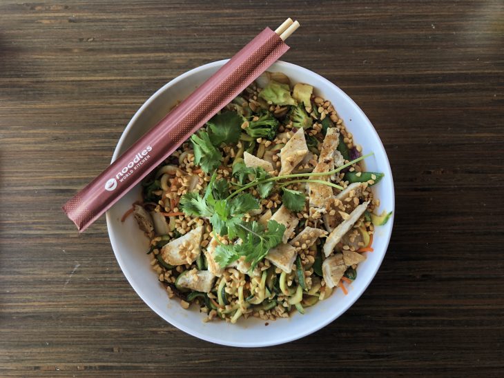Noodles & Company - new dish - Zucchini Spicy Peanut Sauté with Grilled Chicken