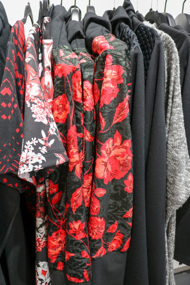 Red and Black Floral Outfits
