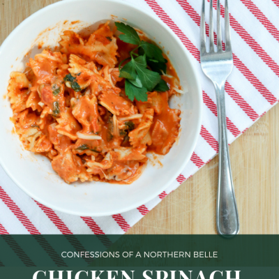 Chicken Spinach Pasta Bake with Vodka Sauce