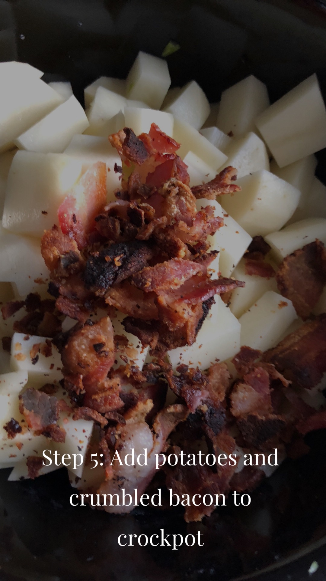 Potatoes and Bacon in a crockpot