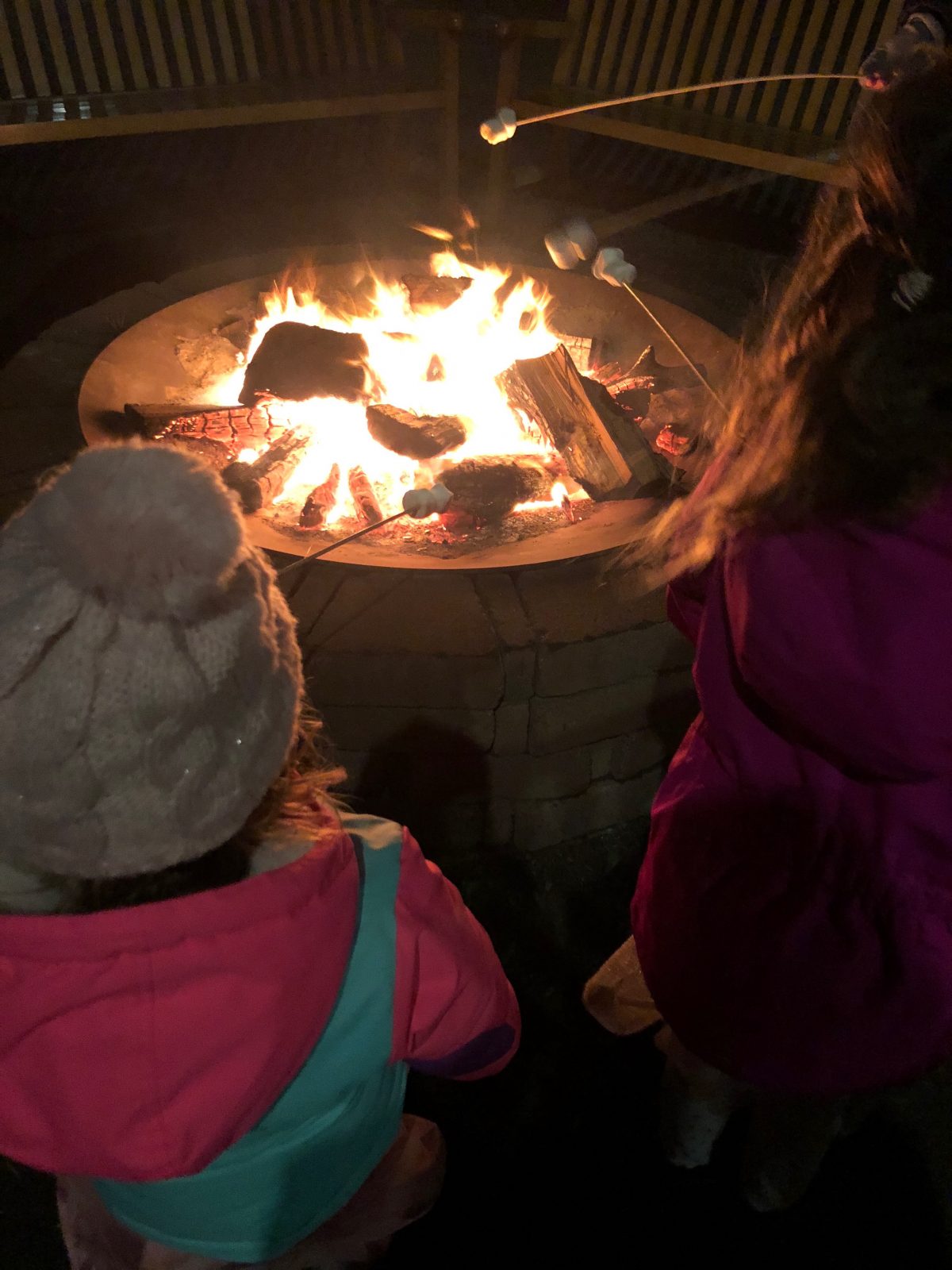 Making Smores at Woodloch Pines Resort in the Poconos Mountains