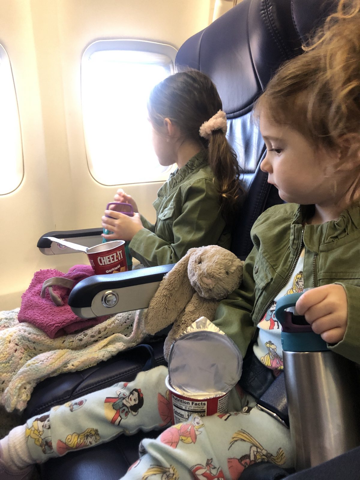 Toddlers and Snacks on a Plane