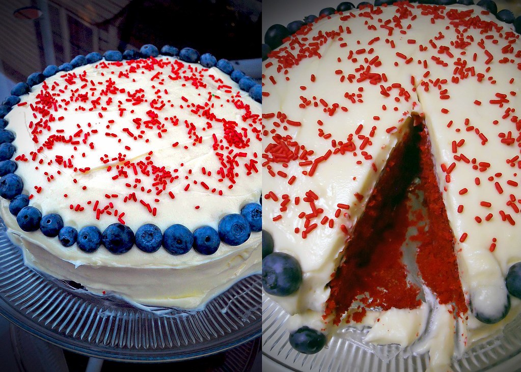 Homemade Red Velvet Cake with Buttercream Frosting﻿