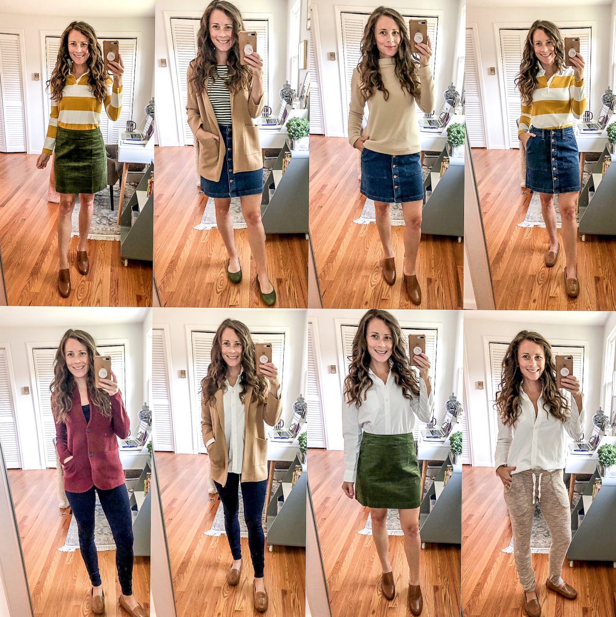Fall Style 2019 | September Style Session with Jean Skirt, Corduroy Skirt, Sweater Blazer, and White Button Up