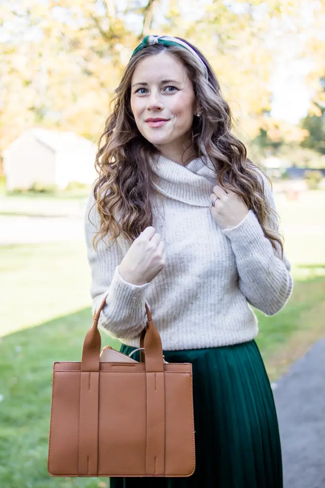 Sweater Tucked into Maxi Skirt for Fall