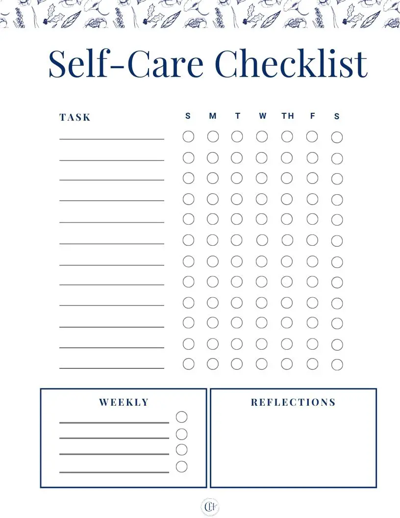 Self Care Plan Printable