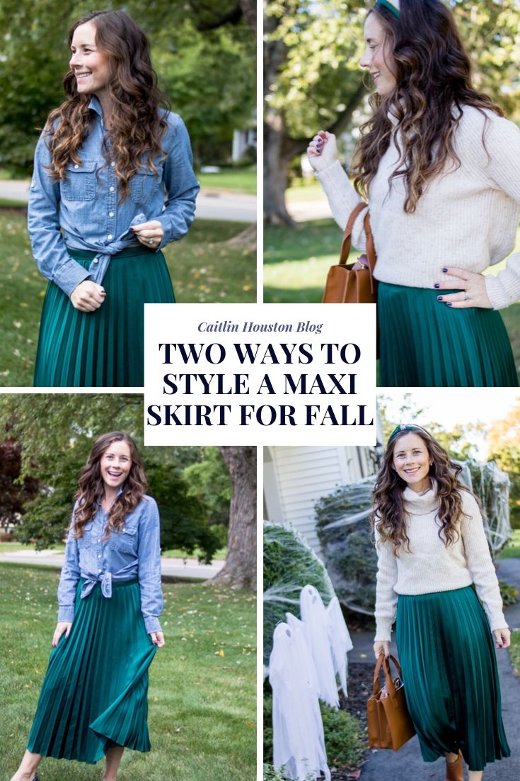 How to Style a Maxi Skirt Two Ways for the Fall by Caitlin Houston Blog 