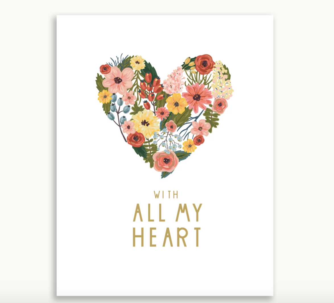 With all my Heart Greeting Card