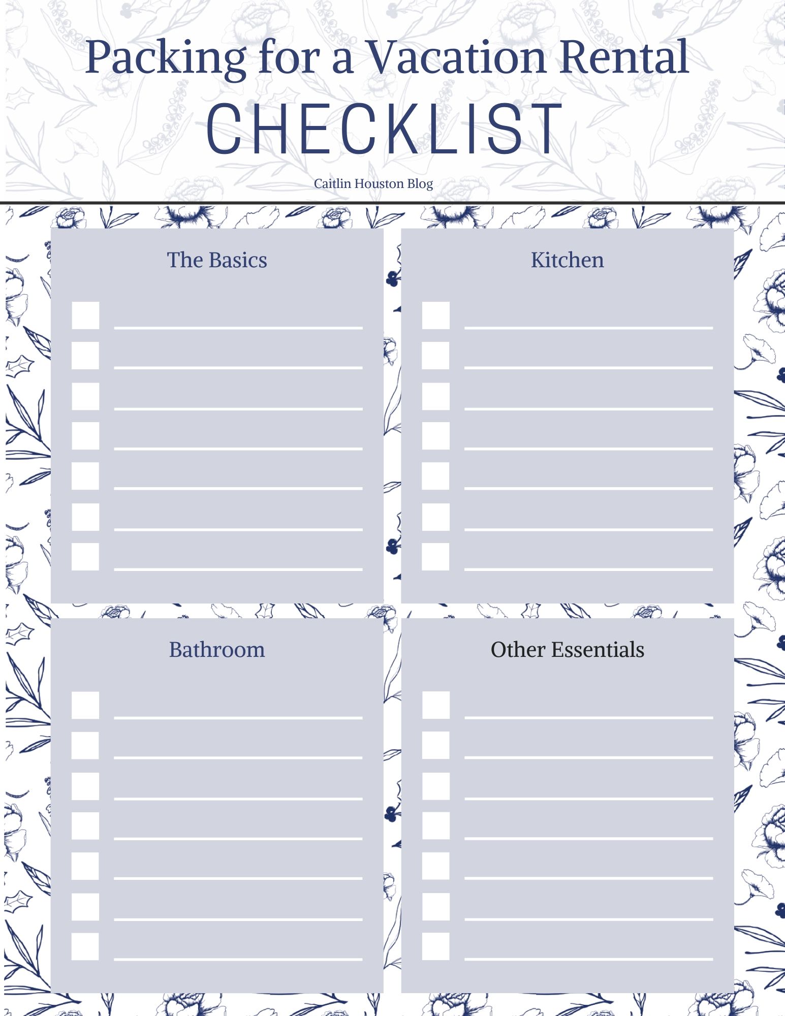 Packing for a Vacation Rental Checklist
