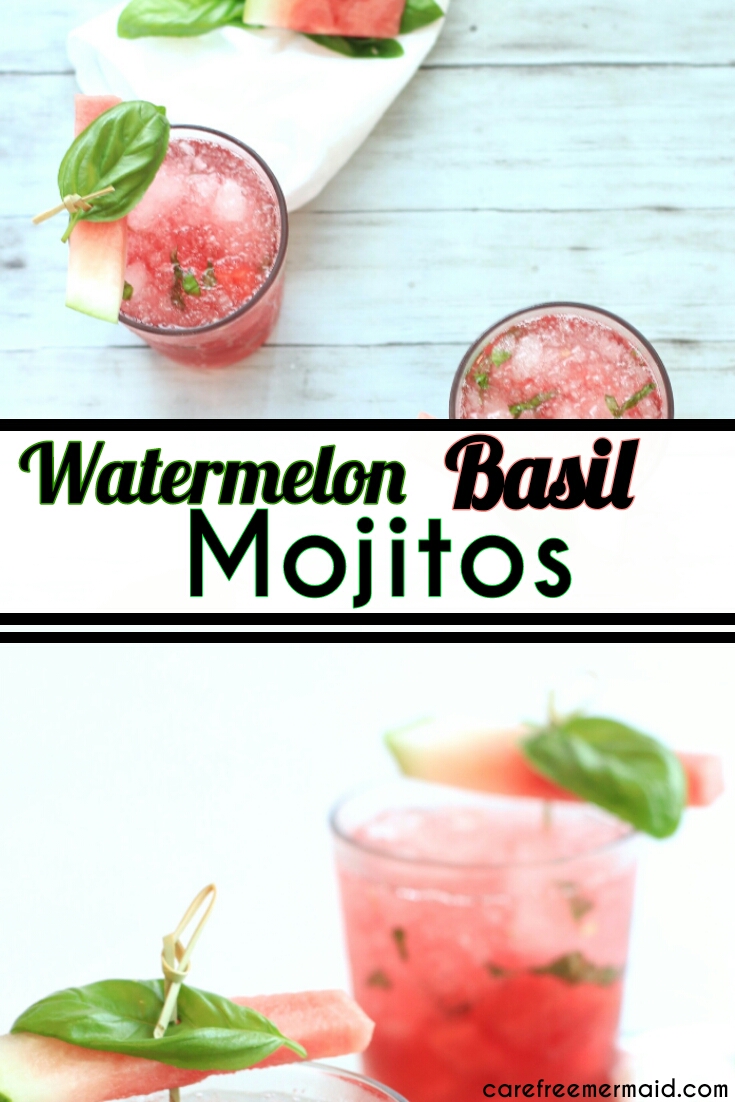 Watermelon Basil Mojitos