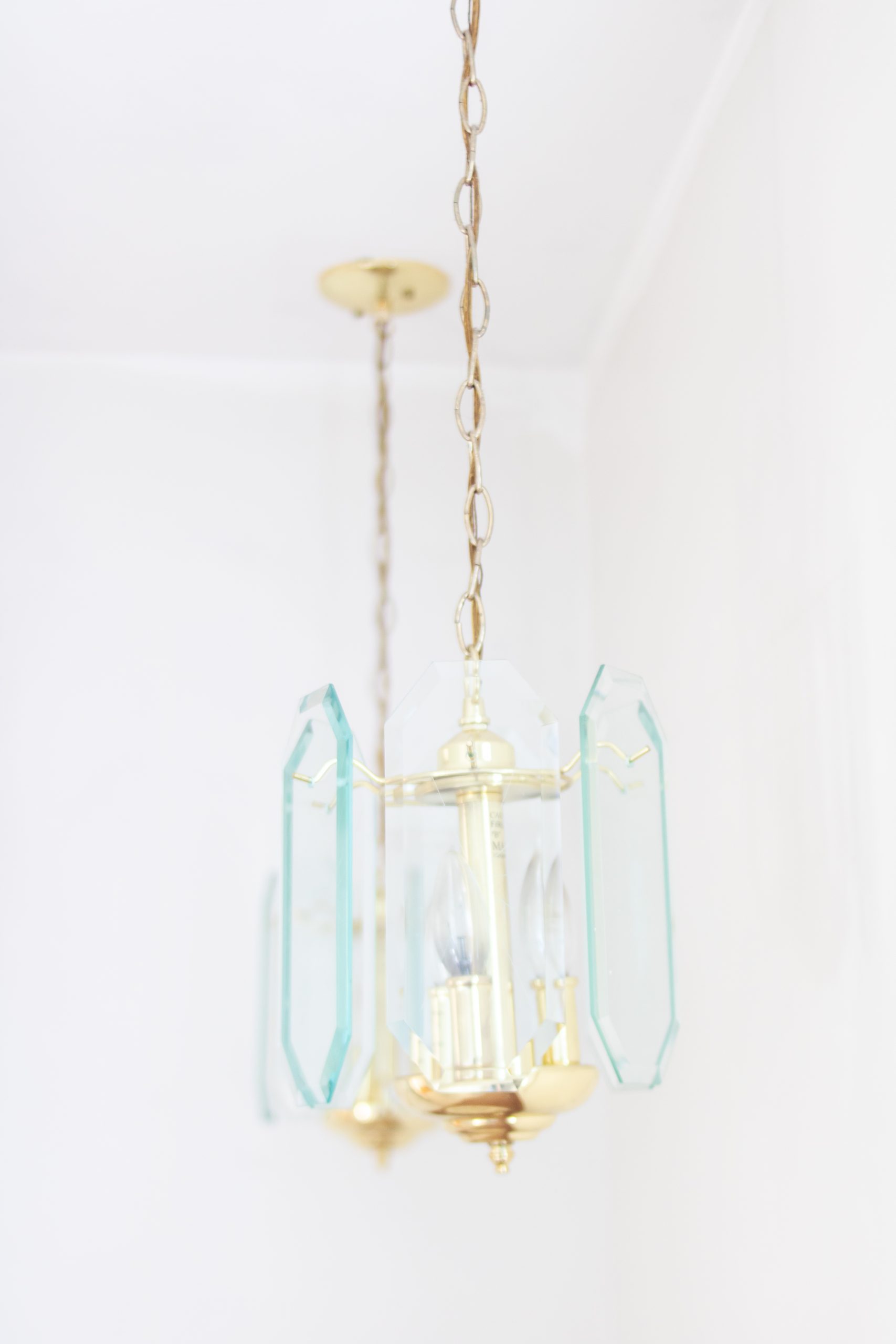 antique glass pendant lights with gold chain