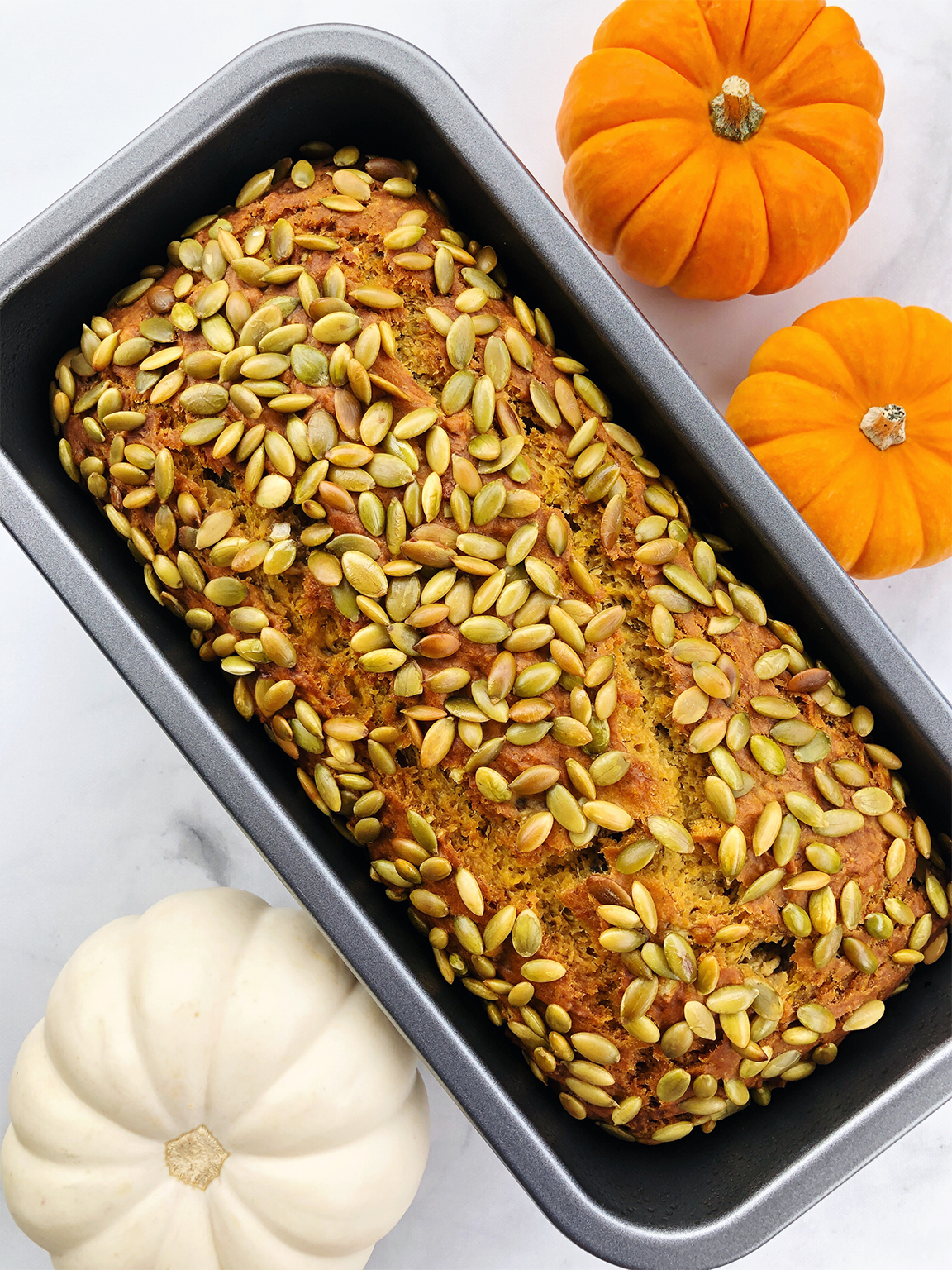 bread loaf with pumpkin seeds 