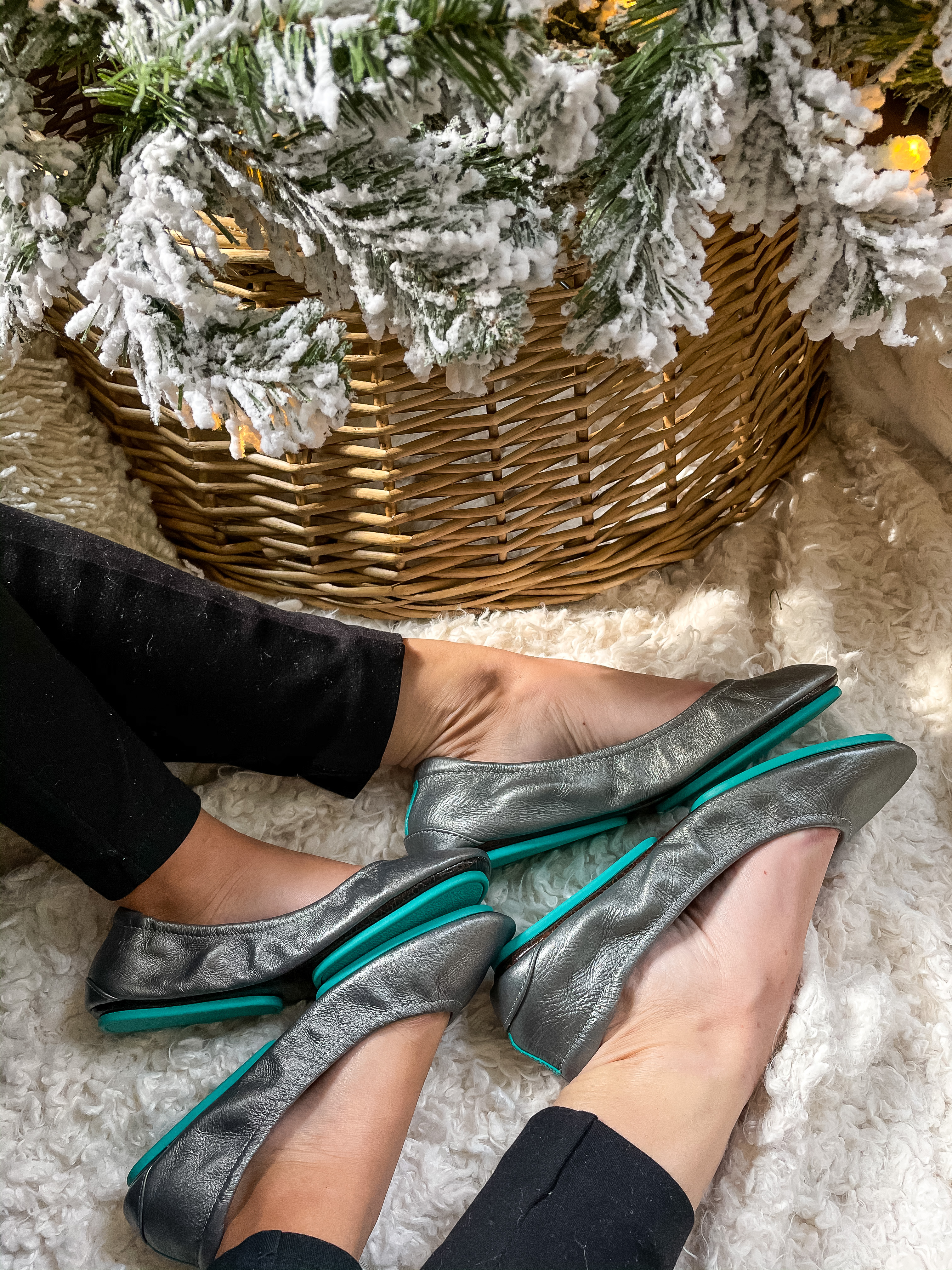 Mommy and me ballet flats Tieks teal bottom