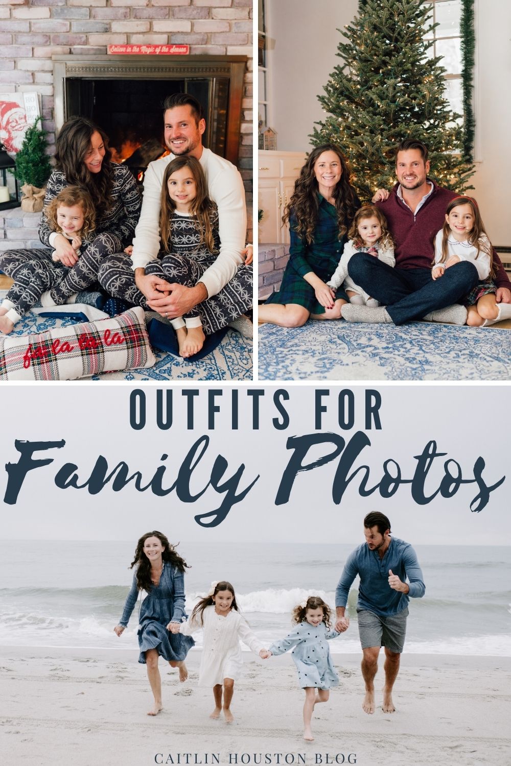What to Wear for Family Photos for the Holidays - pajamas, formal, beach clothes