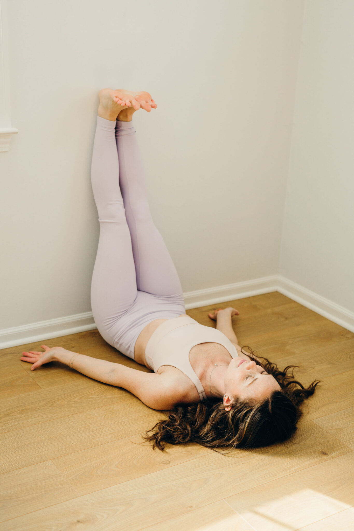 Legs up the wall yoga pose