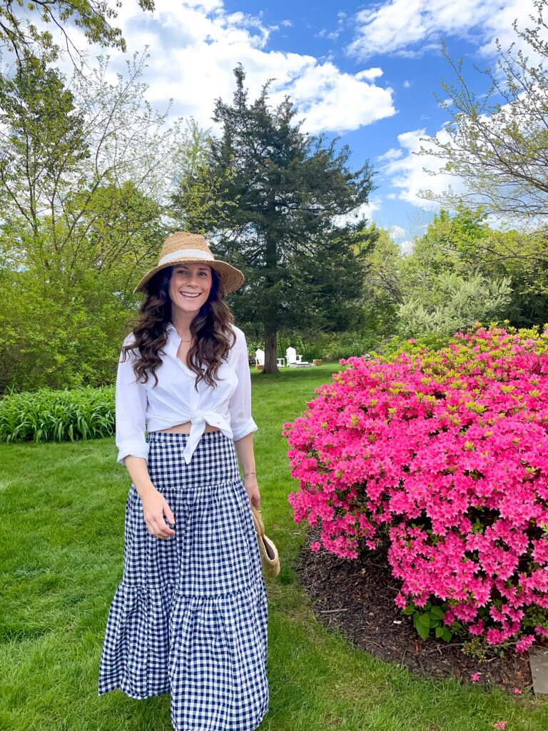 Gingham Tier Maxi Skirt main image 1