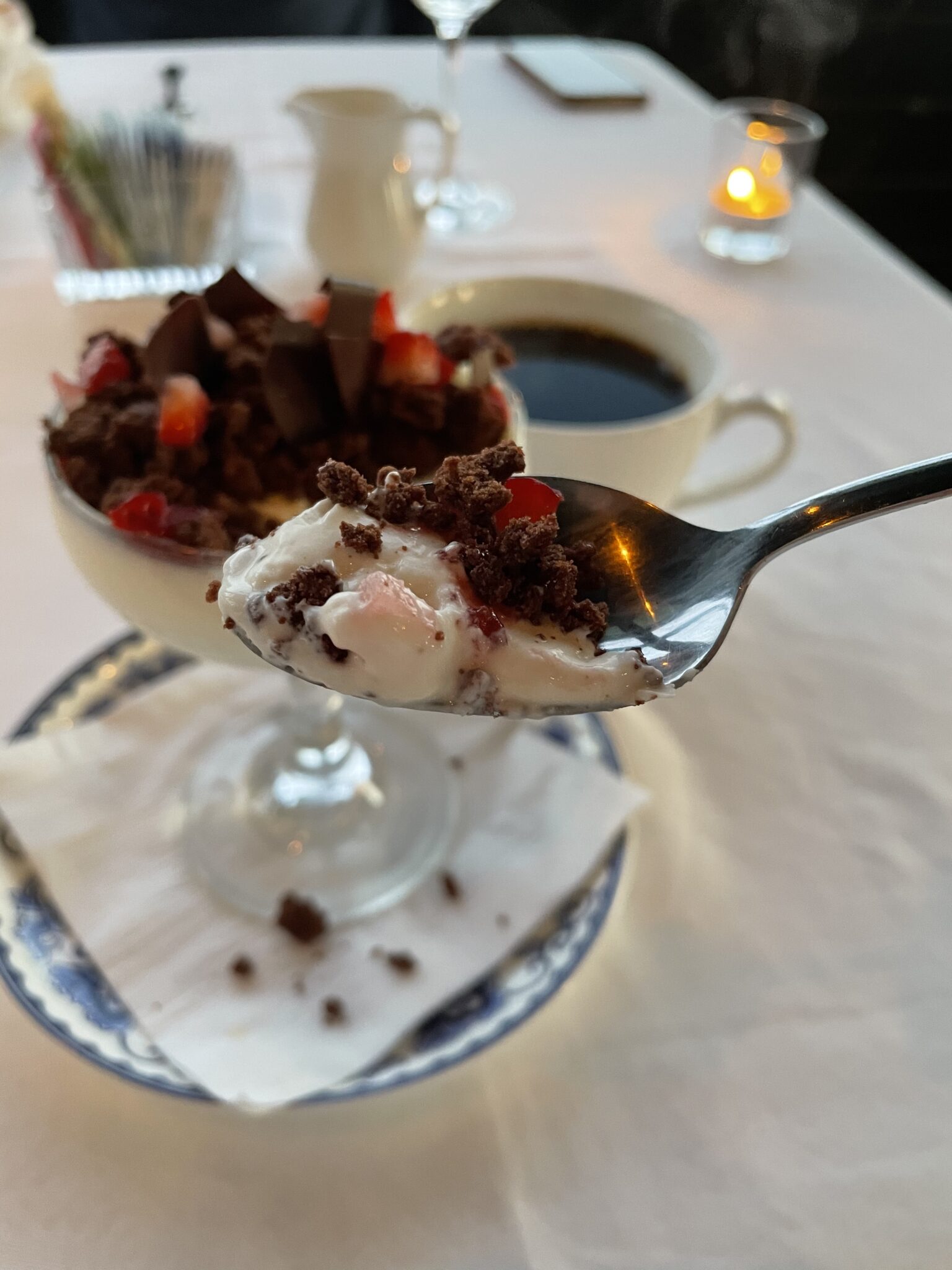 Vanilla Panna Cotta inspired by chocolate covered strawberries