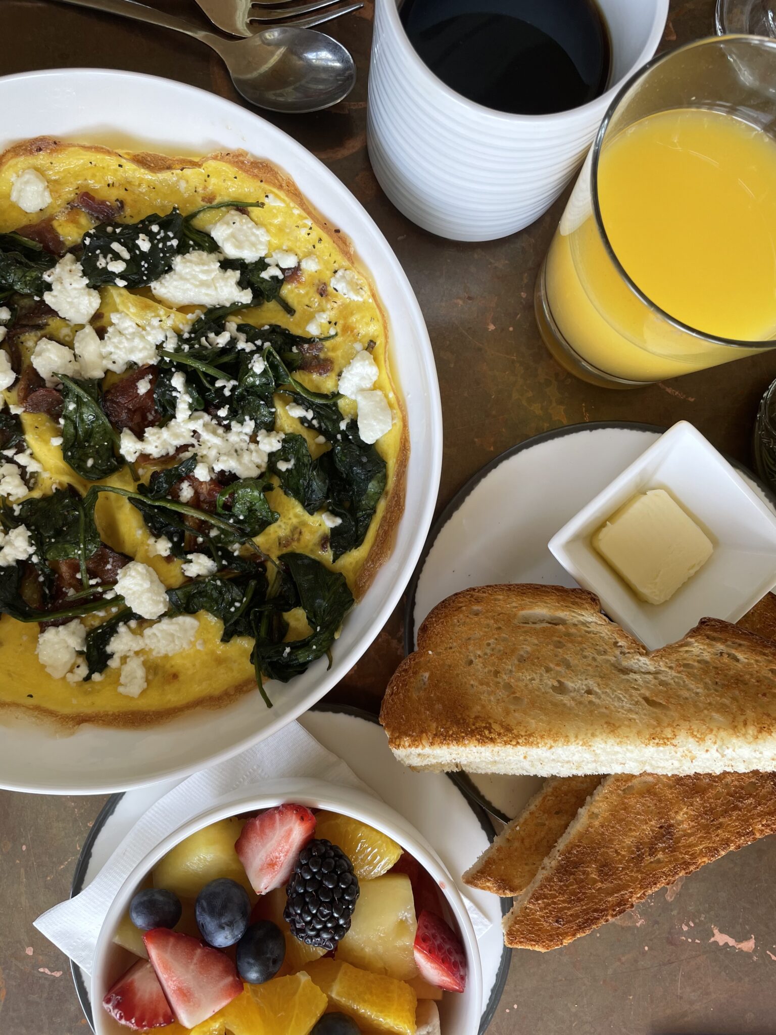 spinach bacon breakfast bake at The Salty Stag
