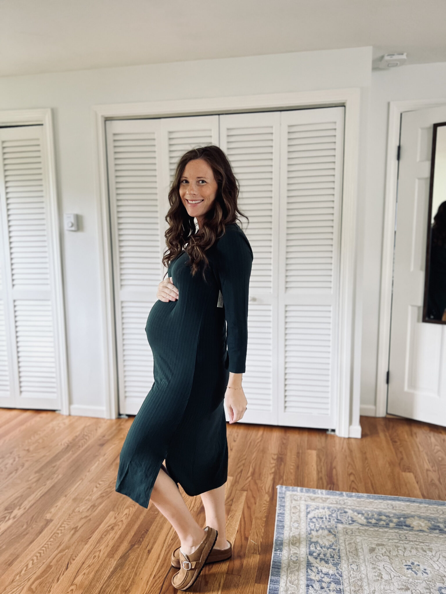 Green Non-Maternity Dress for Fall