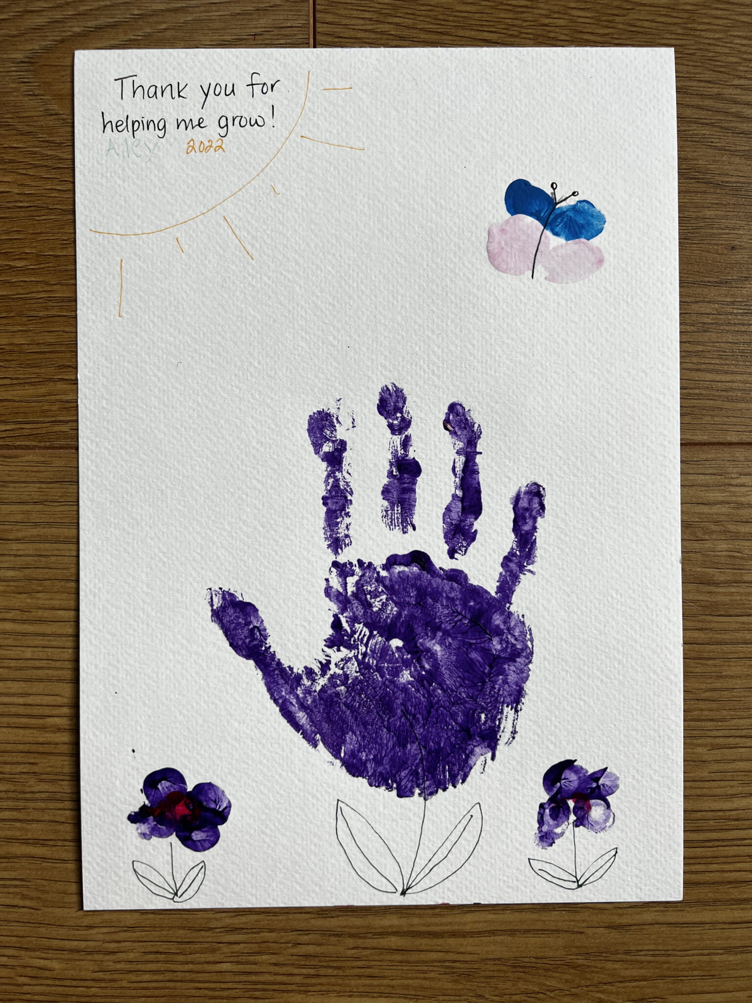 Thanks for Helping Me Grow Kids Handprint Art