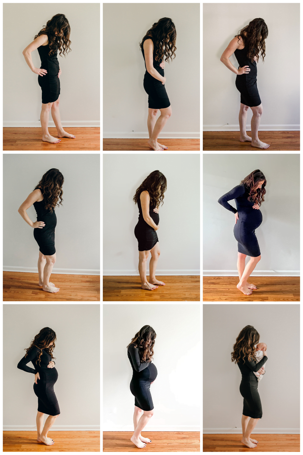 Monthly Maternity Bump Photos Black Dress