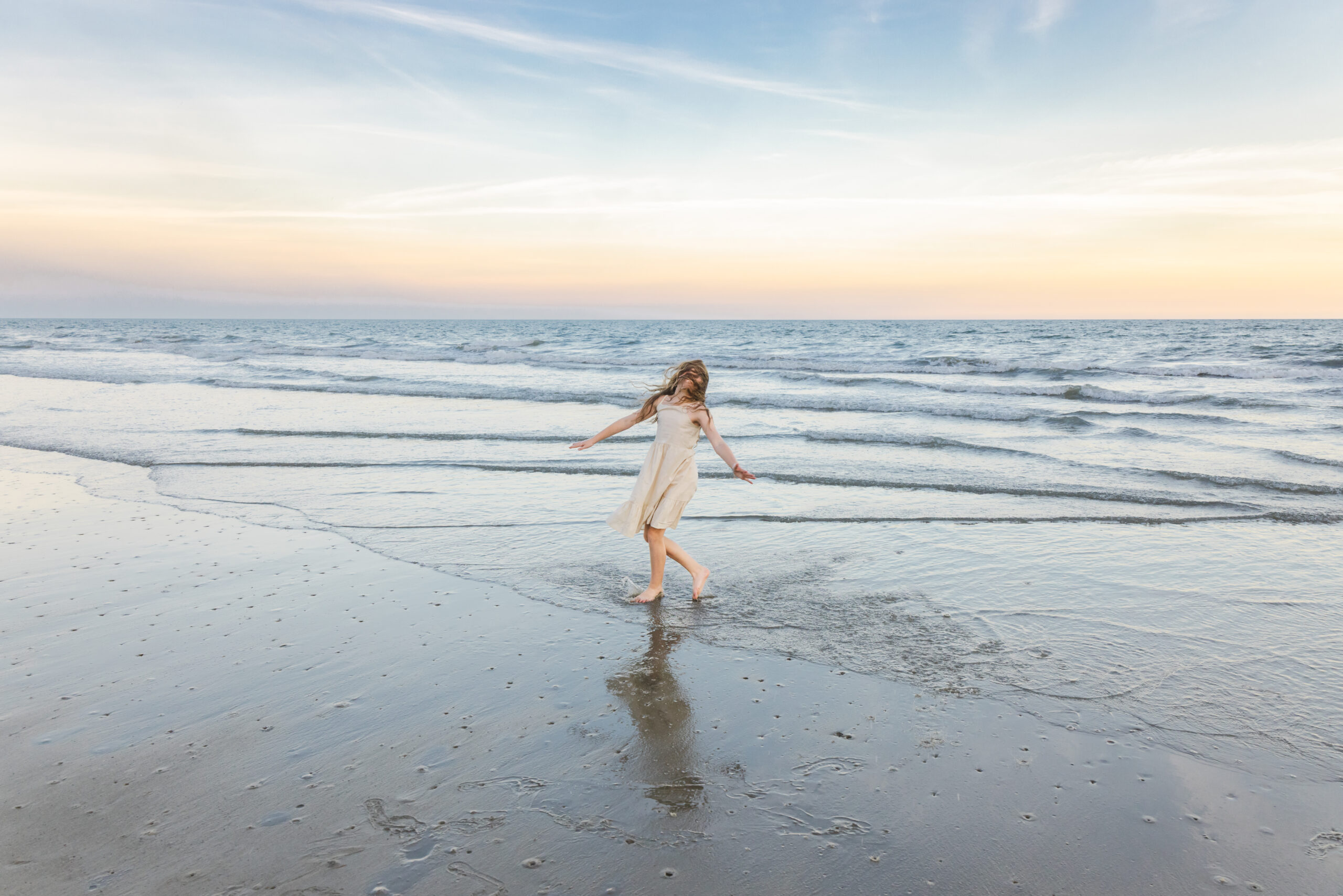 little girl cartwheeling on the beach hilton head 9 years old