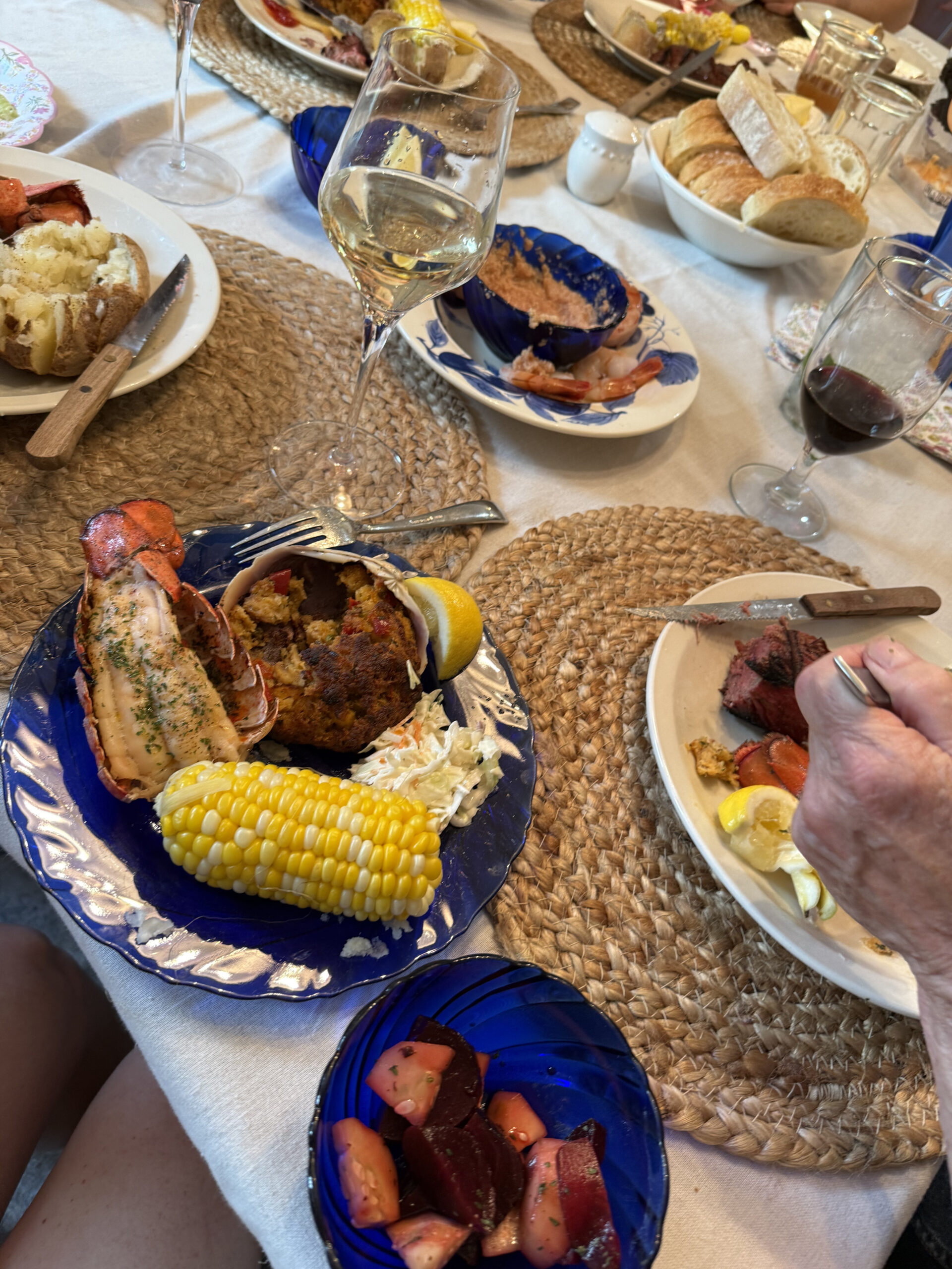 lobster seafood family dinner