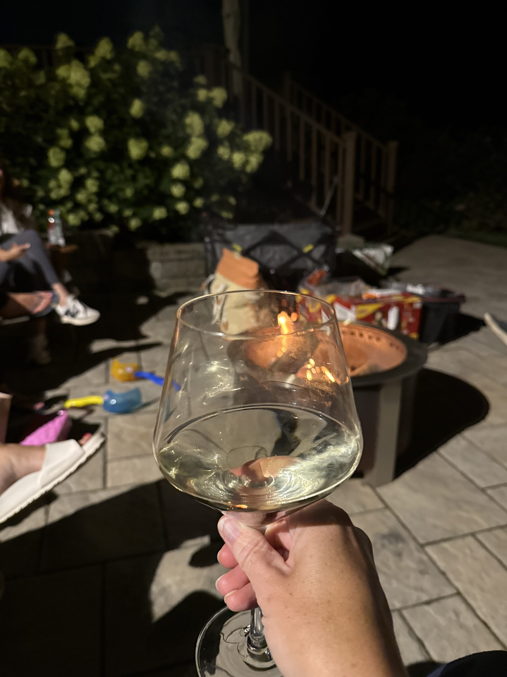 fireside wine with friends