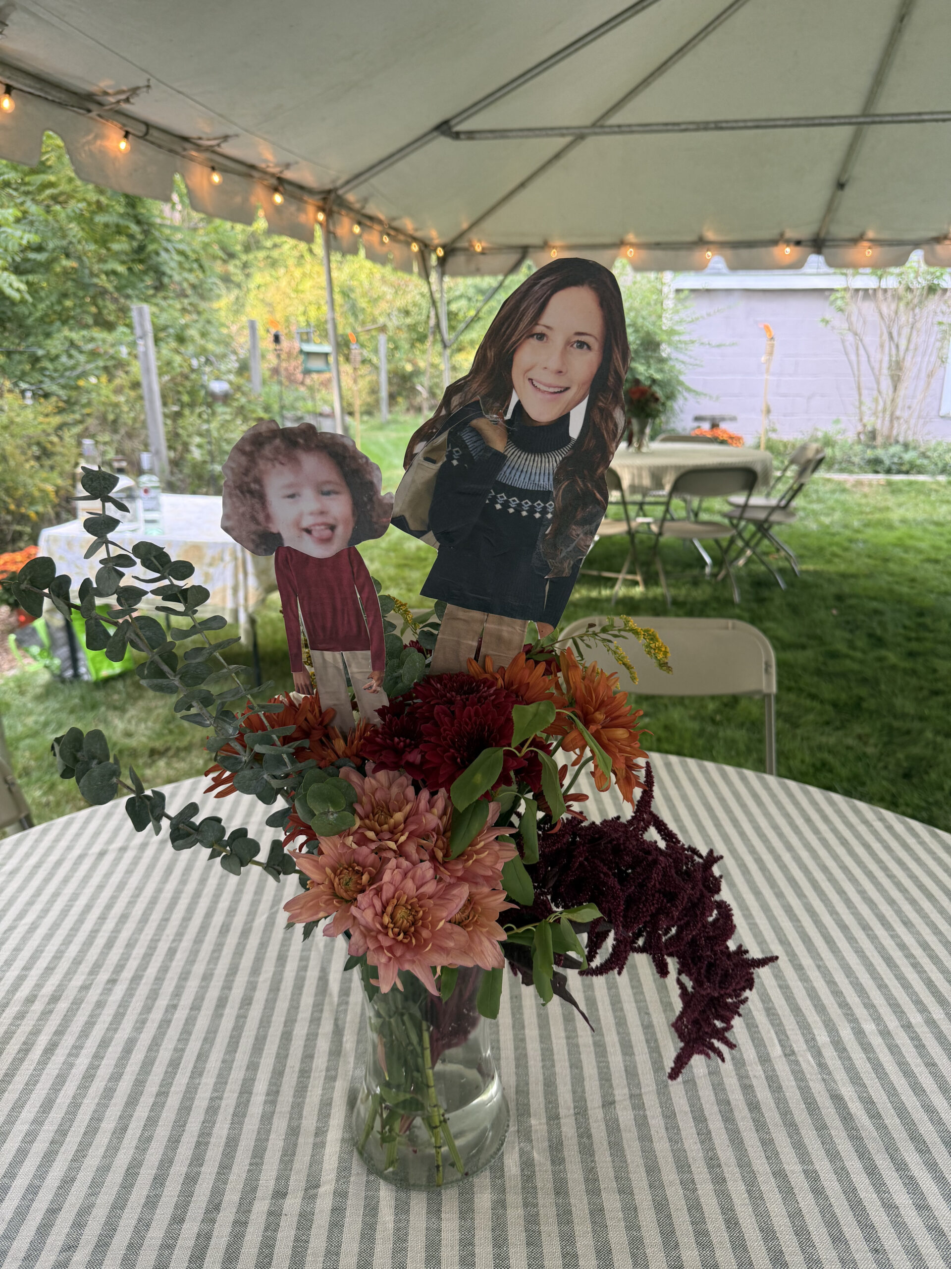 40th Backyard Party Decor Birthday Girl on Wooden Stick