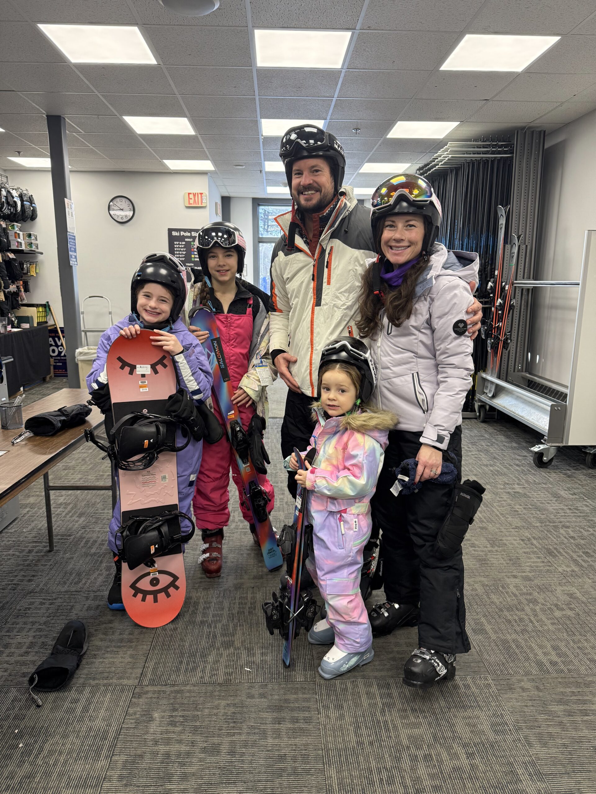 Caitlin Houston and family at Mount Snow First Time Ski Family with Epic Pass and Vail Resorts