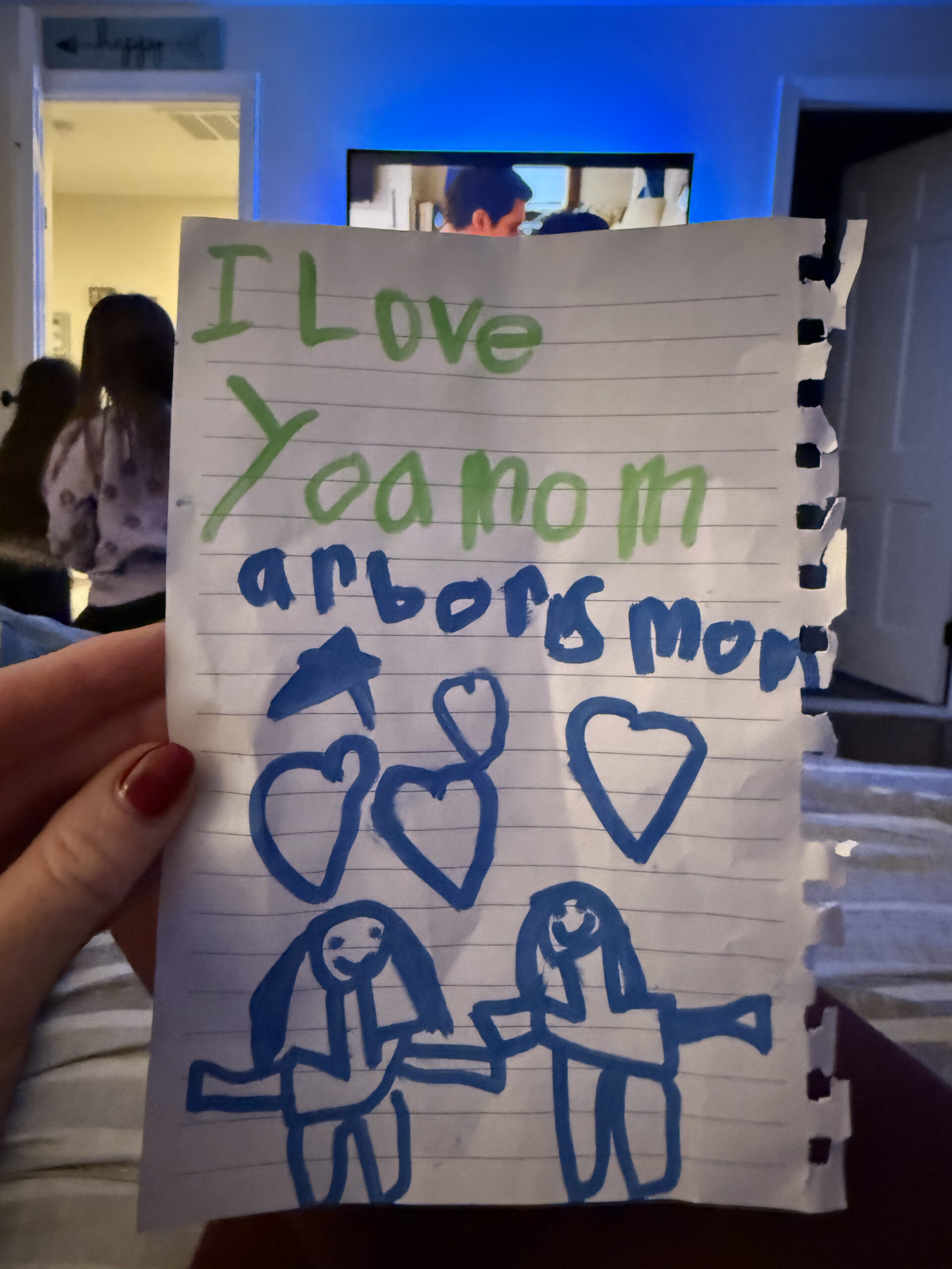 hand drawn i love you note from toddler