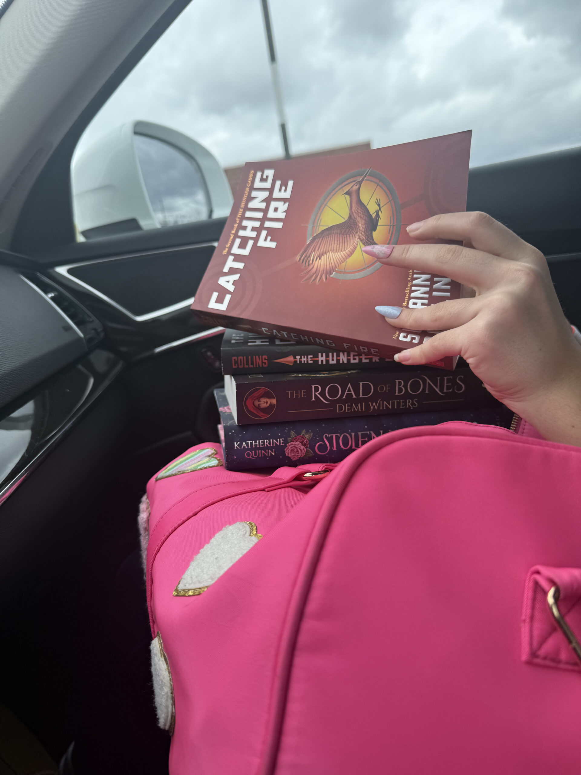 stack of books from Barnes and Noble