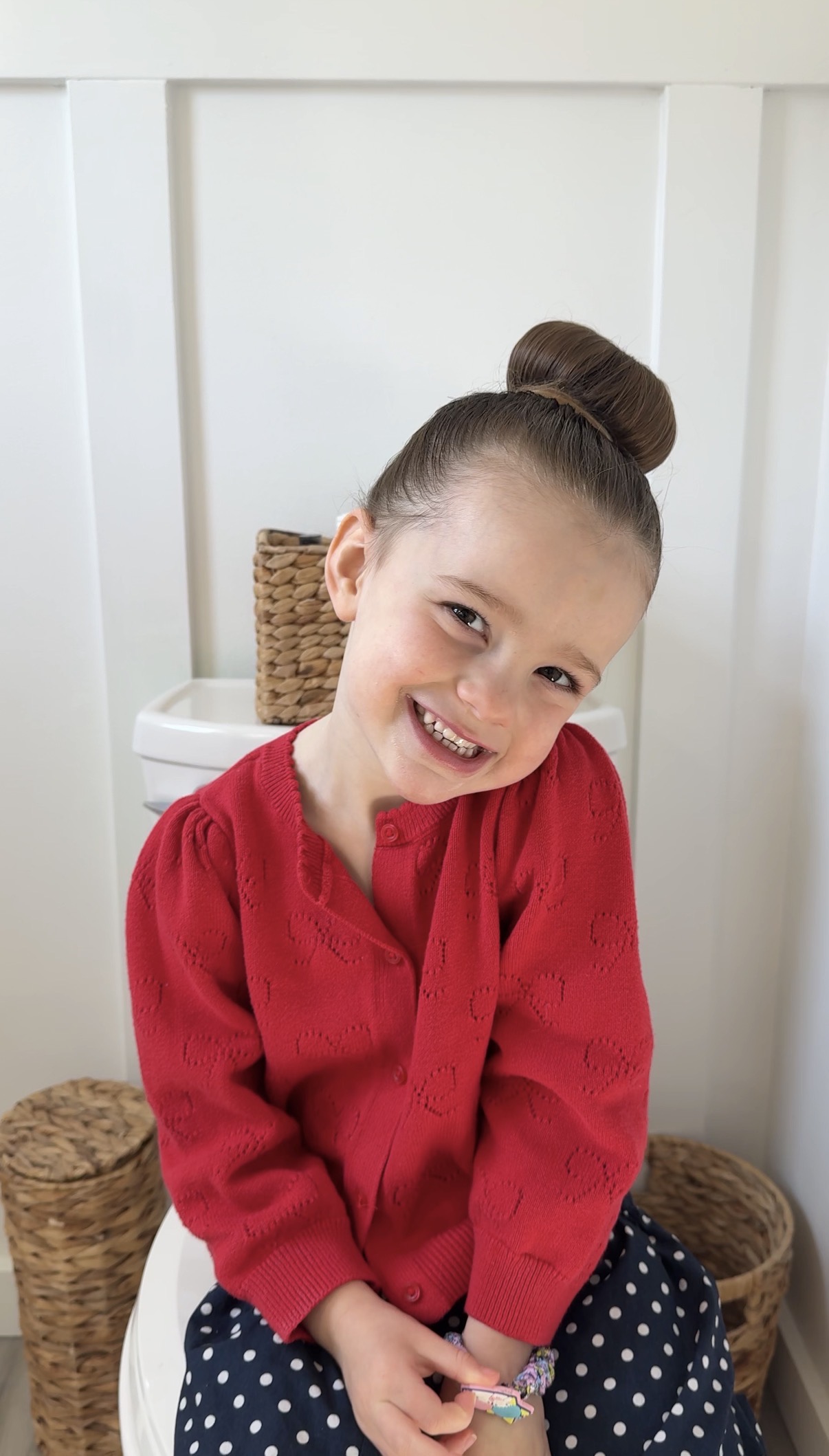 toddler with dance hair bun