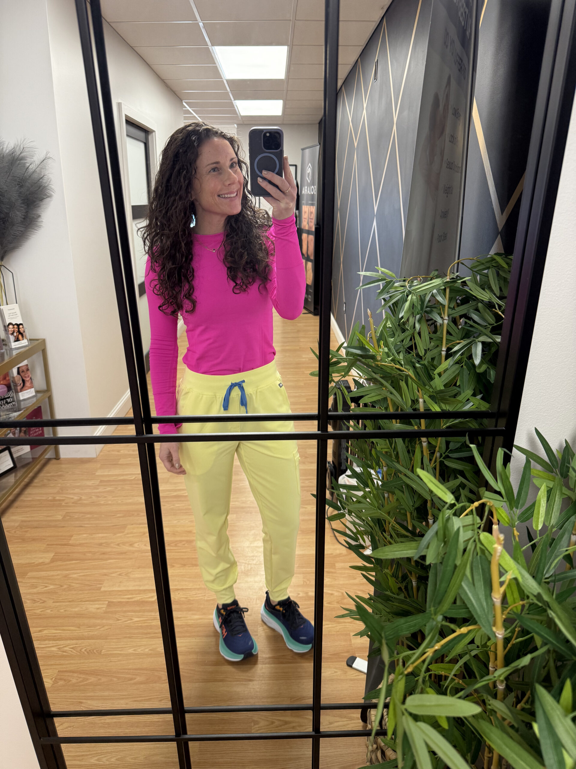 spring color scrubs for medical aesthetics practice manager outfit 