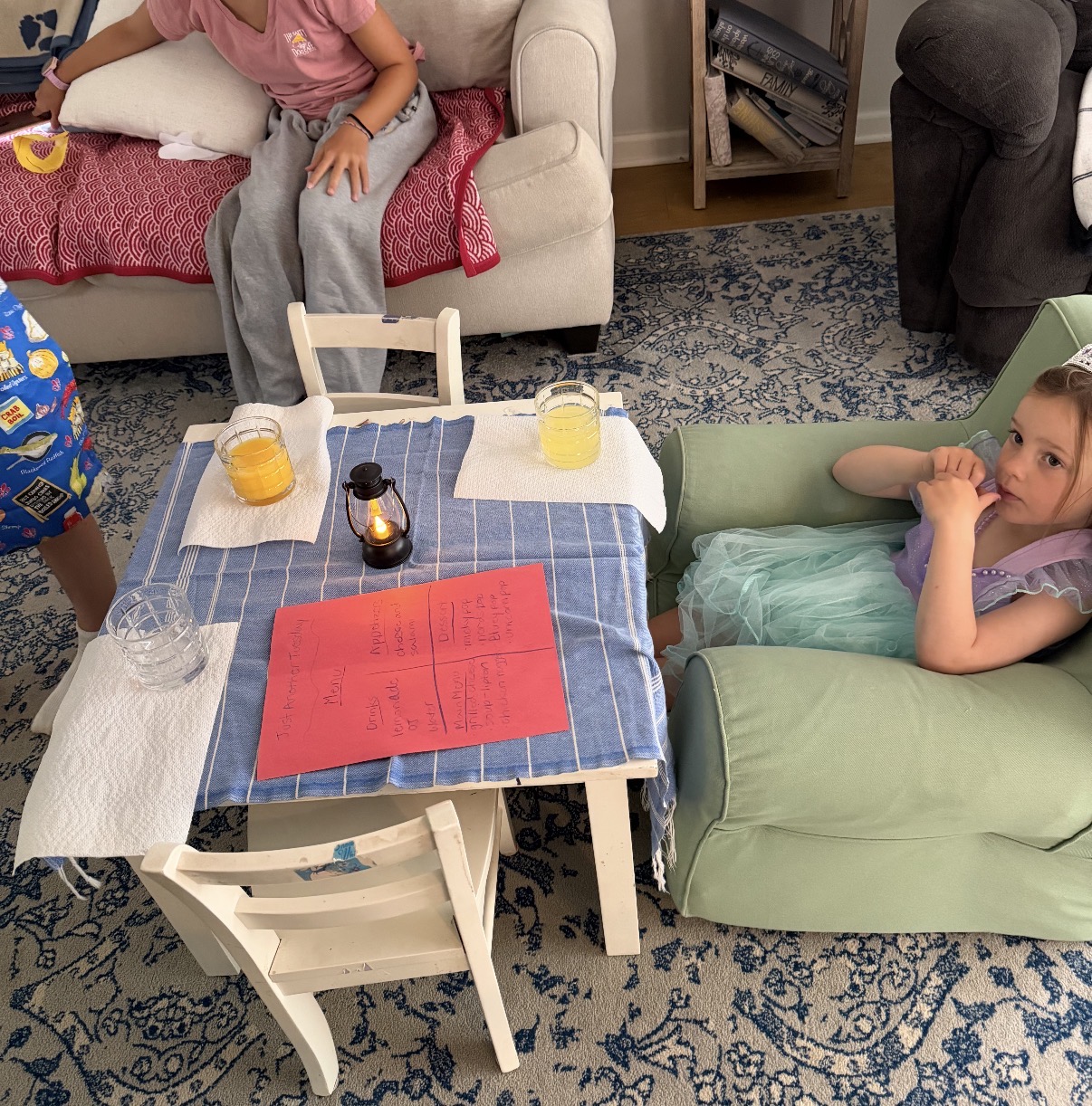 Kids playing restaurant at home