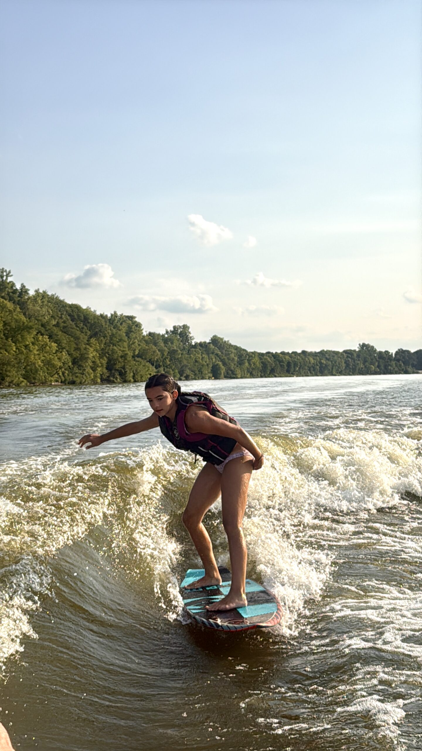 girl wakeboard surfing Maumee River Ohio