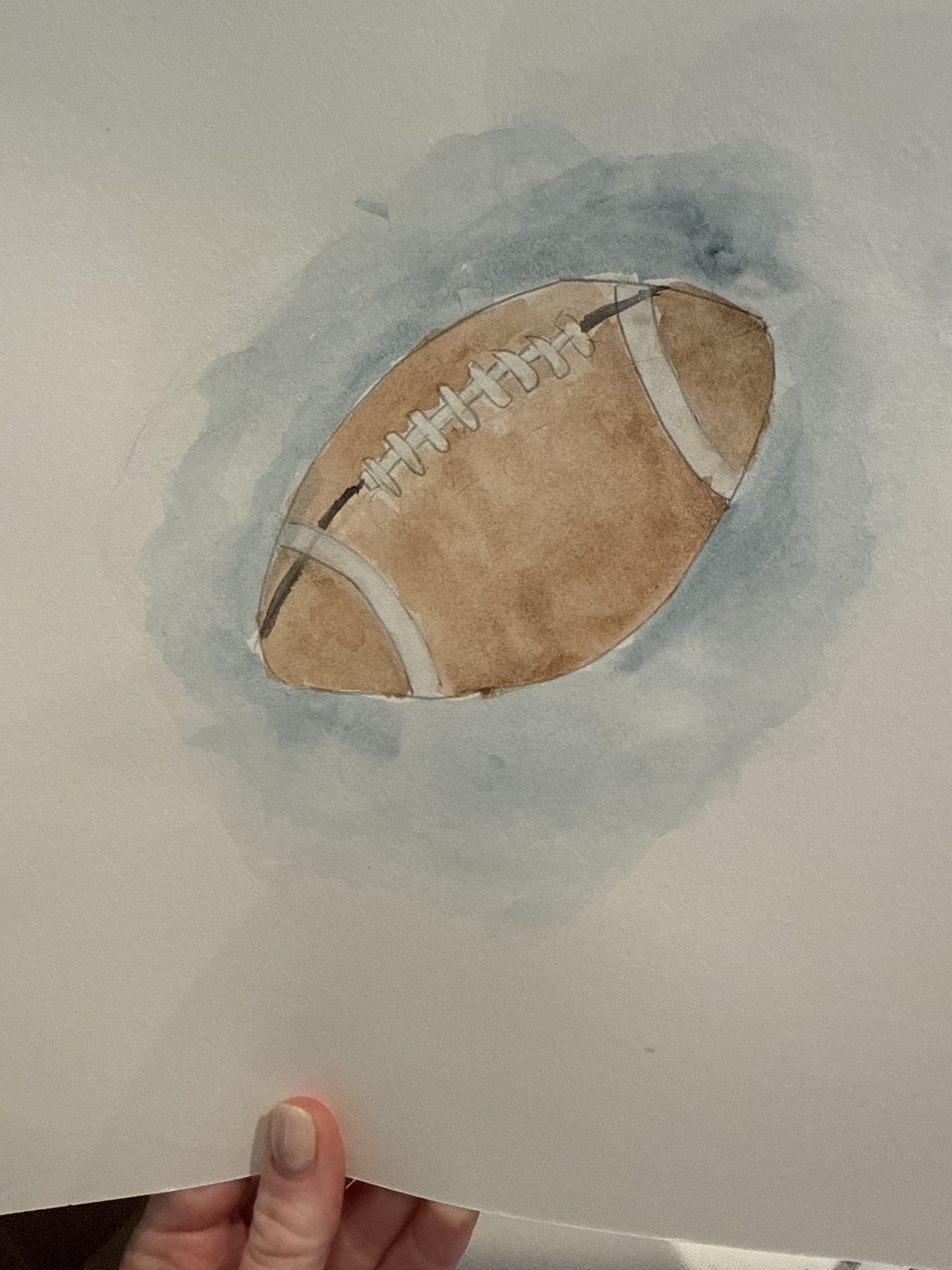 watercolor football painting