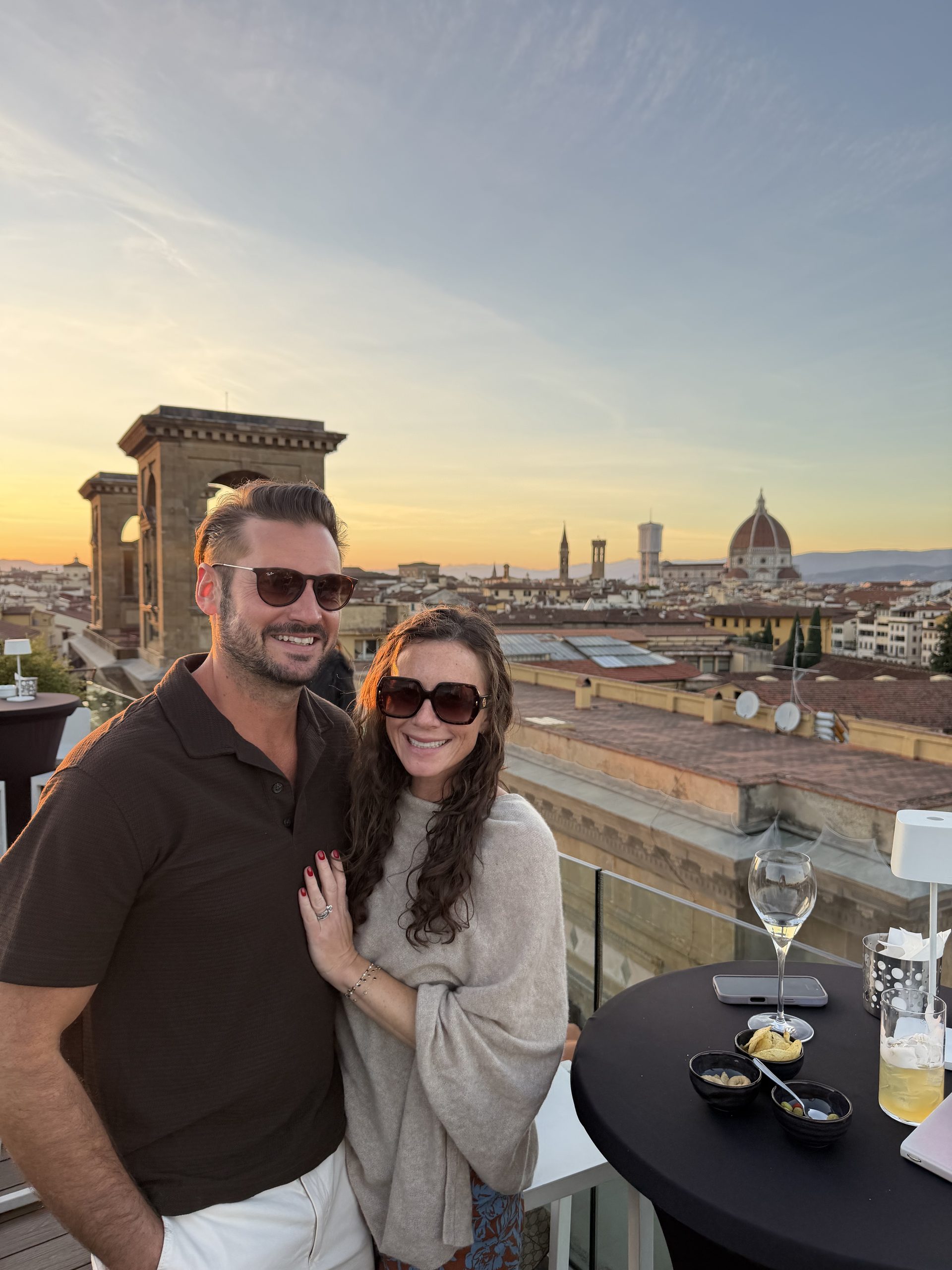 Rooftop bar at Plaza de Lucchesse Florence Italy